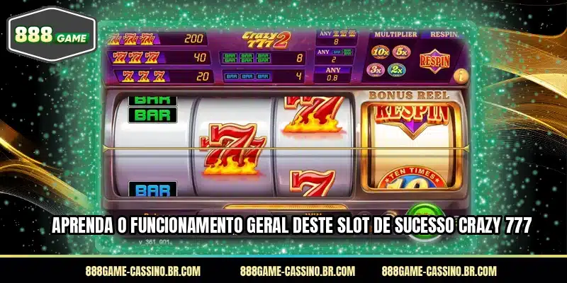 Aprenda o funcionamento geral deste slot de sucesso Crazy 777